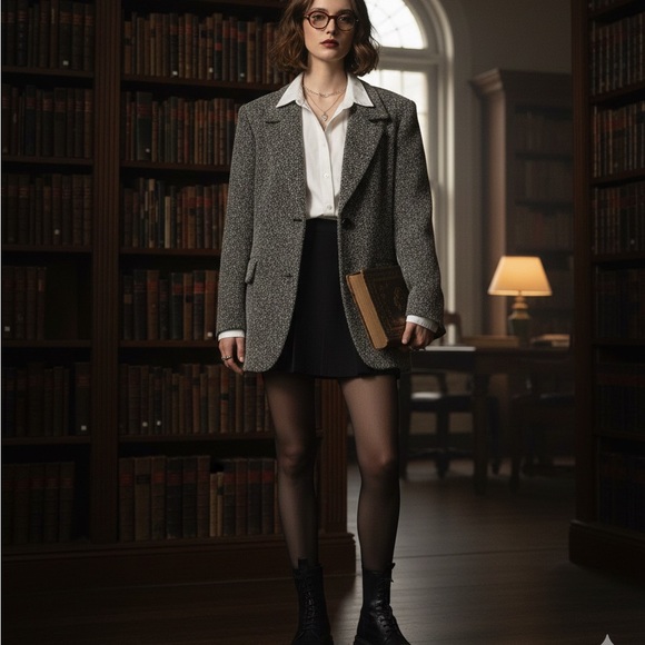 Sag Harbor Jackets & Blazers - Sag Harbor Tweed Blazer Grey Size 16